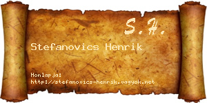 Stefanovics Henrik névjegykártya