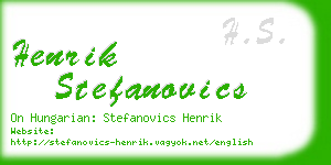 henrik stefanovics business card